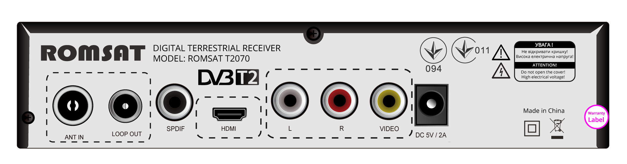 Romsat T-2070 DVB-T2 Цифровой тюнер